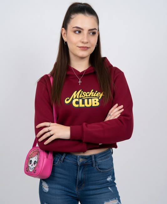 Mischief Club Originals | 100%v Cotton Female Cropped Hoodie