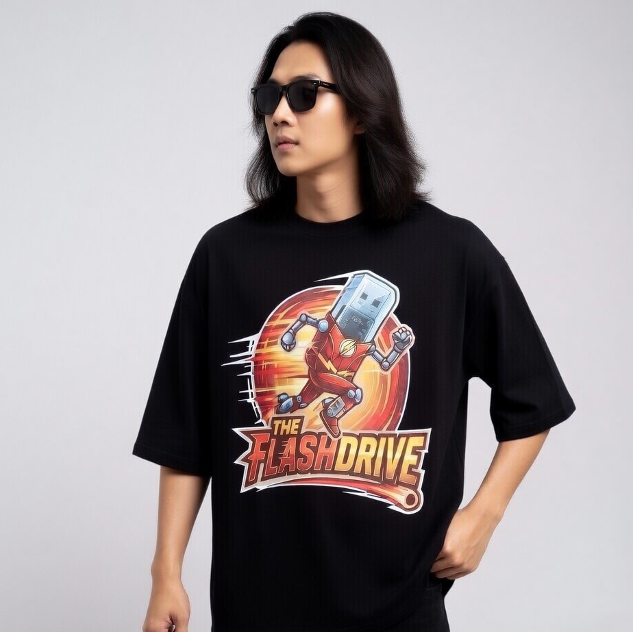 The Flash Drive Unisex Oversized Tee
