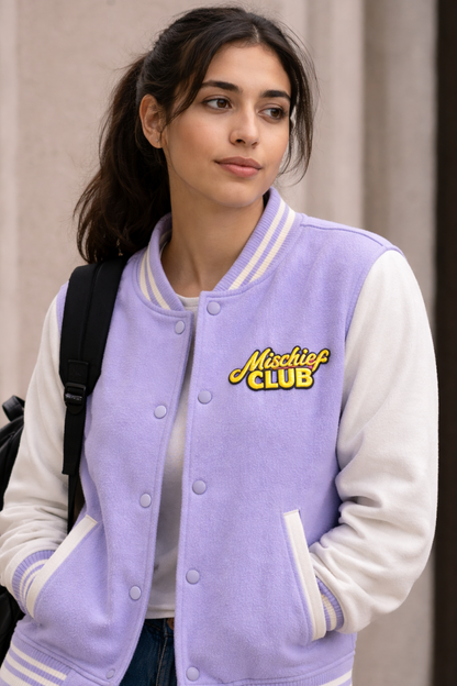 Heritage Embroidered Unisex Varsity Jacket | Mischief Club Originals | 100% Cotton
