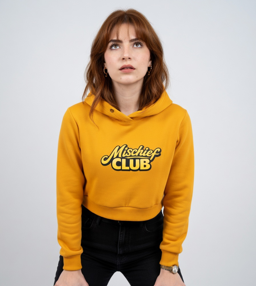 Mischief Club Originals | 100%v Cotton Female Cropped Hoodie