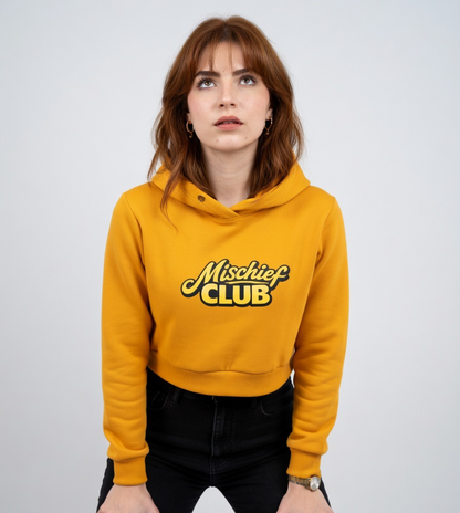 Mischief Club Originals | 100%v Cotton Female Cropped Hoodie