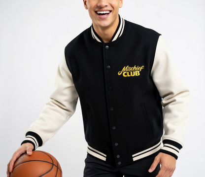 Heritage Embroidered Unisex Varsity Jacket | Mischief Club Originals | 100% Cotton