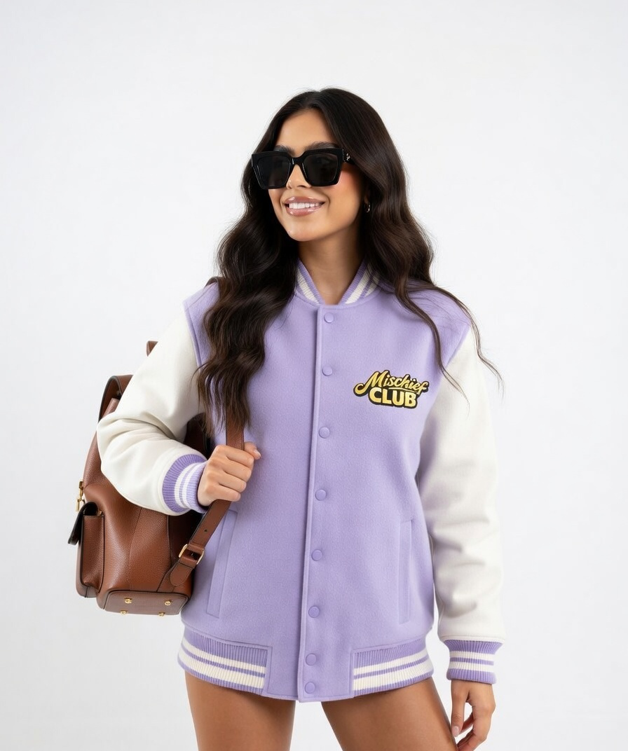 Heritage Embroidered Unisex Varsity Jacket | Mischief Club Originals | 100% Cotton