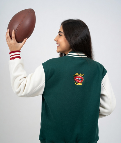 Heritage Embroidered Unisex Varsity Jacket | Mischief Club Originals | 100% Cotton