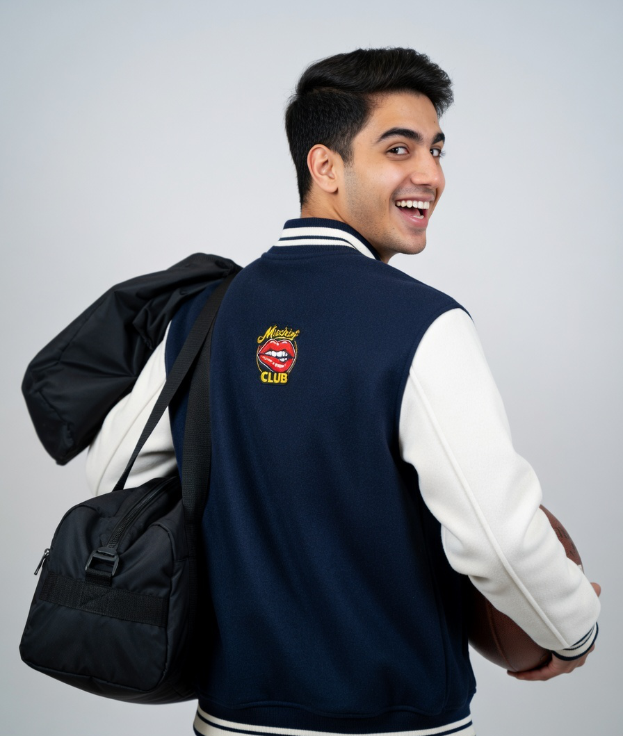 Heritage Embroidered Unisex Varsity Jacket | Mischief Club Originals | 100% Cotton