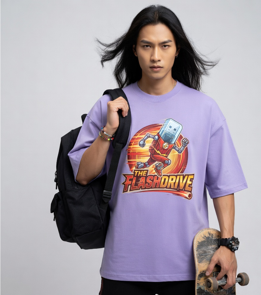 The Flash Drive Unisex Oversized Tee