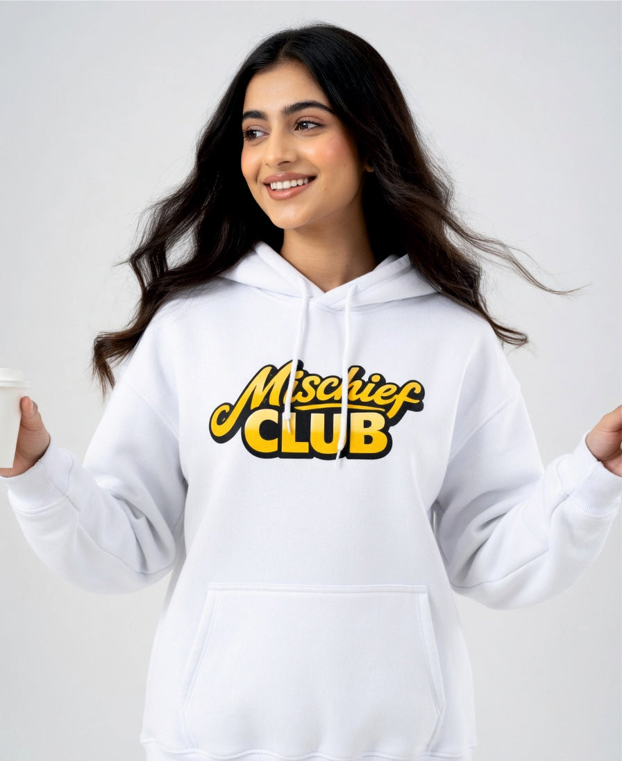 Mischief Club Originals | Super Warmth, Front and Back Print | Unisex Oversized Hoodie
