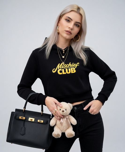 Mischief Club Originals | 100%v Cotton Female Cropped Hoodie