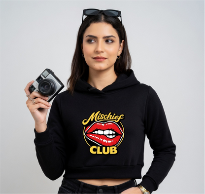 Mischief Club Originals | 100% Cotton Female Cropped Hoodie